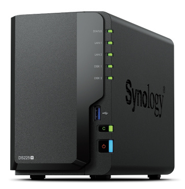 Synology DiskStation DS225+ NAS, 2 Bahías Intel Celeron J4125, 2GB RAM, SATA, máx 108TB ― No Incluye Disco