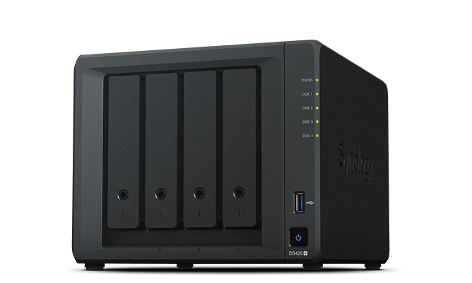 Synology DiskStation NAS de 4 Bahías, máx. 64TB, Intel Celeron J4025 2GHz, USB 3.0, Negro ― no Incluye Discos