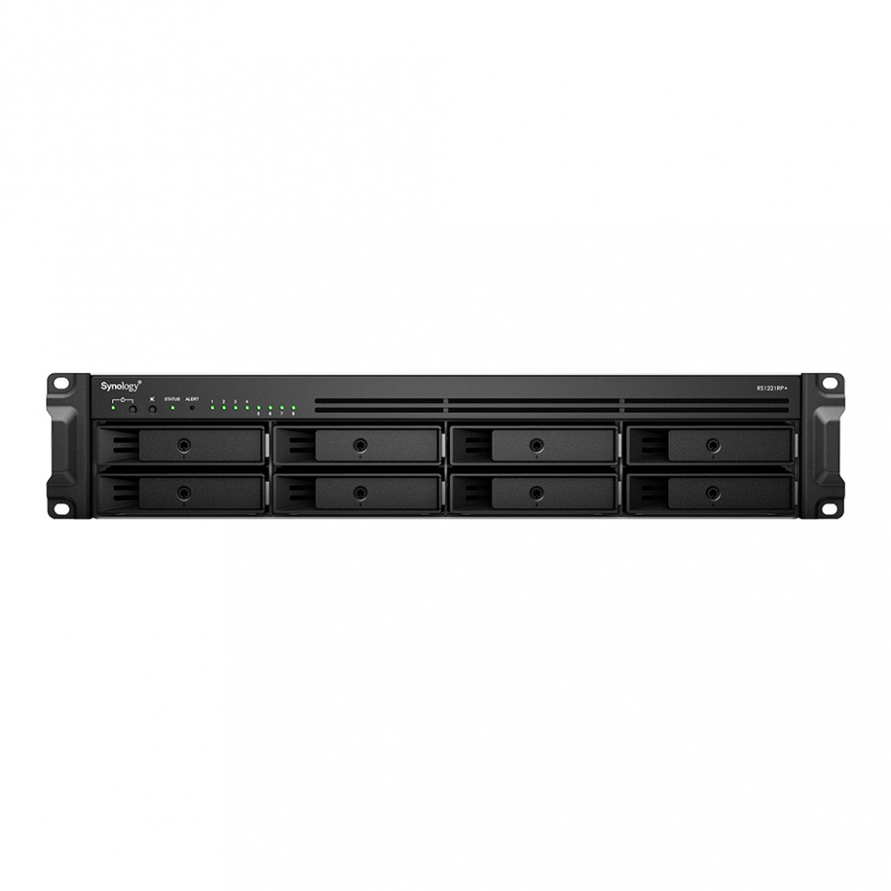 Synology Servidor NAS RackStation RS1221RP+ de 8 Bahías, AMD Ryzen Embedded V1500B 2.20GHz, USB 3.0, Negro ― no Incluye Discos Duros