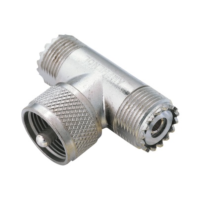Syscom Adaptador en "T" UHF Macho - 2x UHF Hembra, para WP-629/WP-639/WP-641