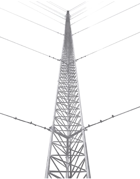 Syscom Kit de Torre Arriostrada KTZ-35G-042, 42 Metros, hasta 350kg, 10 Piezas, Incluye Copete de Torre, Brida, Base, Anclas y Accesorios