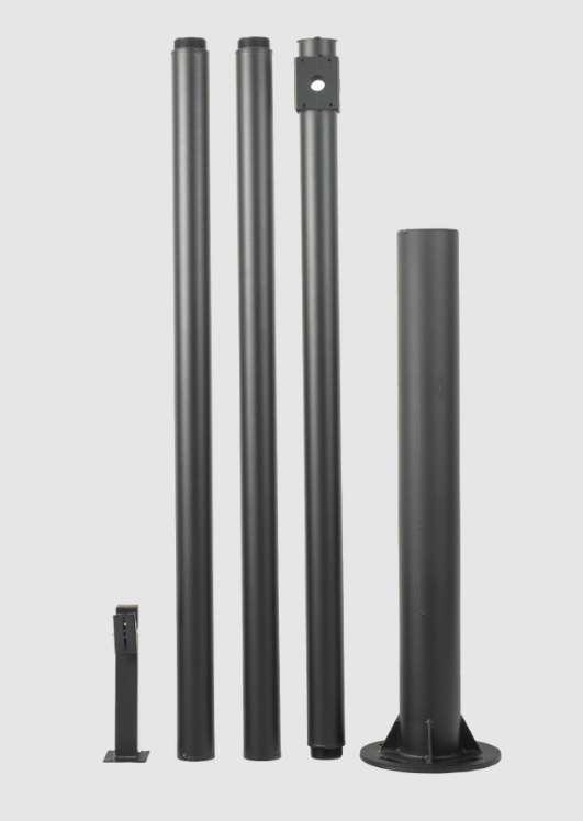 Syscom Poste Seccionado, 6 Metros, Negro, Incluye Base de Cimentación/Brazo para Cámara PTZ