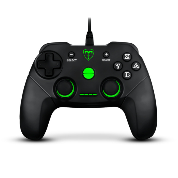 T-Dagger Gamepad Aries T-TGP500, Alámbrico, USB-A, Negro/Verde para PC/PS3/N-Switch