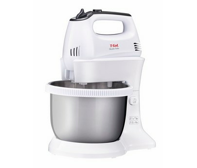 T-Fal Batidora de Pedestal HT3121MX, 300W, 5 Velocidades, Plata/Blanco