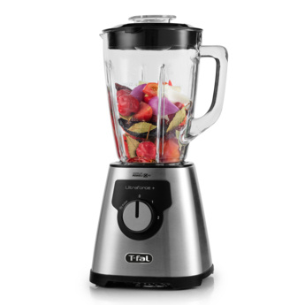 T-Fal Licuadora LN342DX0, 2.2 Litros, 550W, 2 Velocidades, Negro/Plata