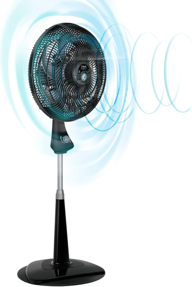 T-Fal Ventilador VE77A0X0, 3 Velocidades, 18", Negro