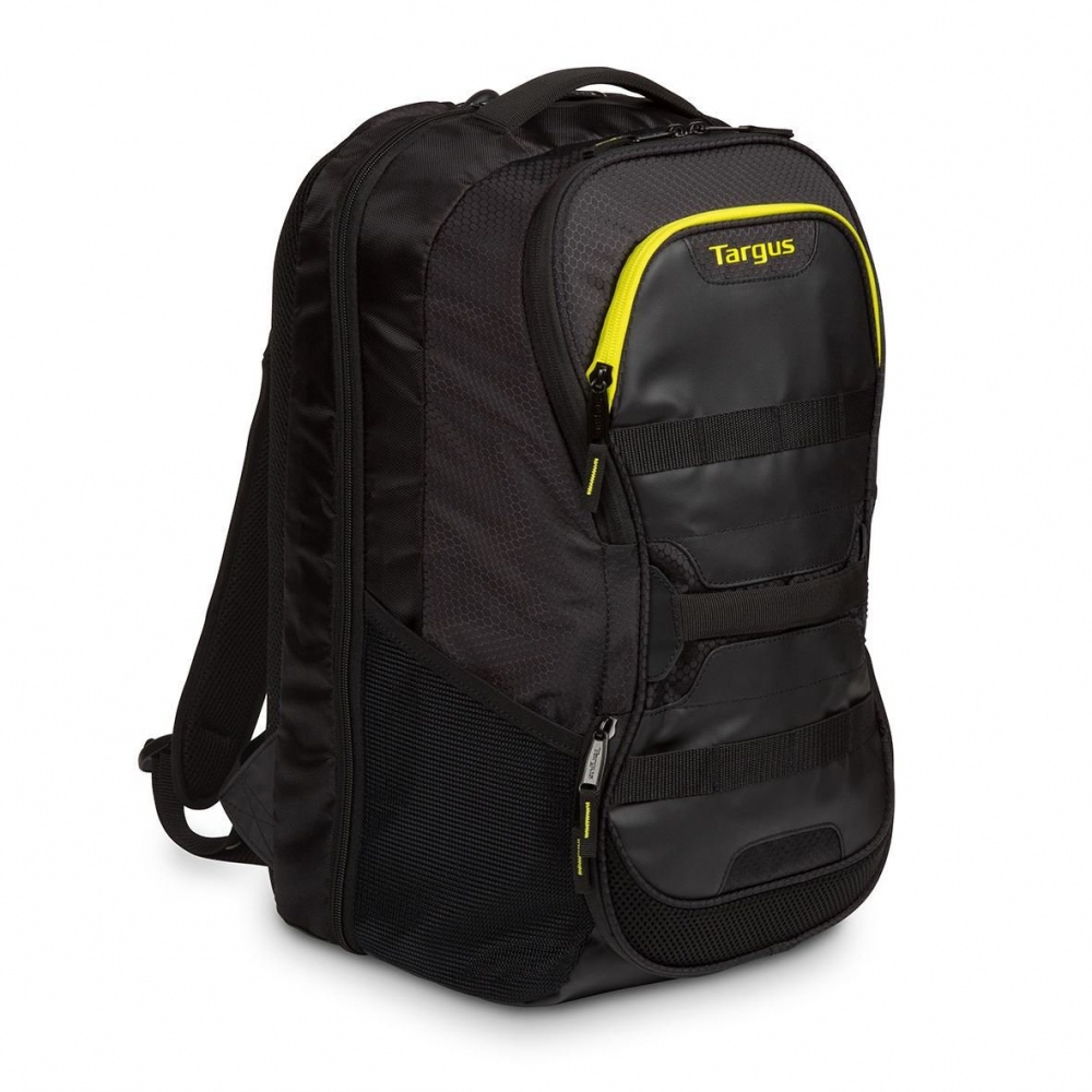 Targus Mochila de Poliuretano TSB944EU para Laptop 15.6", Negro/Amarillo