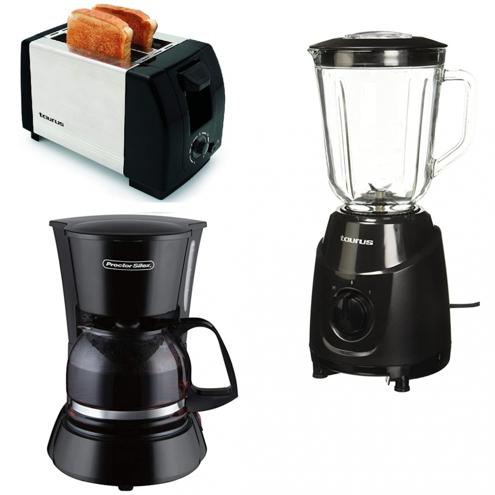 Taurus Licuadora Ragazza, 850ml, 300W, Negro  ― Incluye Tostador y Cafetera Taurus