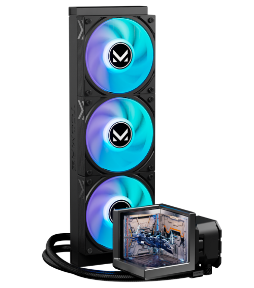 TCOMAS EXIT D3 360 / AIO 360mm / Triple Pantalla LCD 3.95" / Pantalla 3D / 3 Ventiladores 120mm / ARGB / Intel LGA1700 LGA1851 / AMD AM4 AM5 / Negro / EXITD3N2B