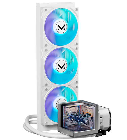 TCOMAS EXIT D3 360 / AIO 360mm / Triple Pantalla LCD 3.95" / Pantalla 3D / 3 Ventiladores 120mm / ARGB / Intel LGA1700 LGA1851 / AMD AM4 AM5 / Blanco / EXITD3N2
