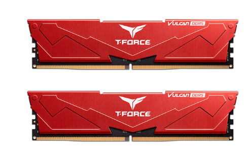 Kit Memoria RAM Team Group T-Force Vulcan DDR5, 5600MHz, 64GB - 2 x 32GB, CL36, XMP, Rojo