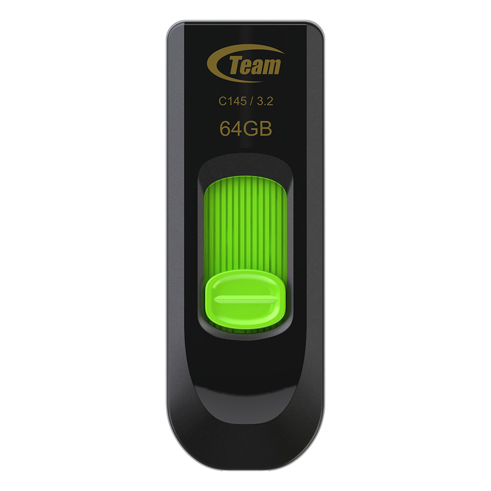 Memoria USB Team Group TC145364GG01, 64GB, USB-A 3.0, Lectura 100MB/s, Negro/Verde