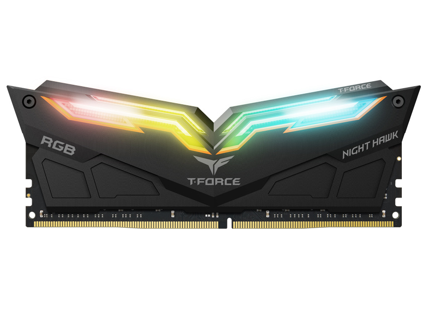 Kit Memoria RAM Team Group Night Hawk RGB DDR4, 3200MHz, 16GB(2 x 8GB), Non-ECC, CL16