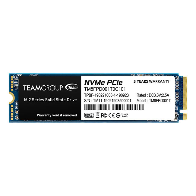 SSD Team Group MP33 Pro NVMe, 1TB, M.2, 2100 MB/s Escritura, 2400 MB/s Lectura, PCI Express 3.0 