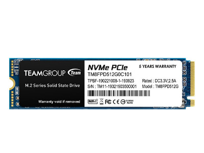SSD Team Group M33 Pro NVMe, 512GB, M.2, 1700 MB/s Escritura, 2100 MB/s Lectura, PCI Express 3.0