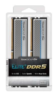 Kit Memoria RAM Team Group Elite Plus DDR5, 5200MHz, 32GB (2 x 16GB), Non-ECC, CL42, Plata