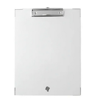 Techmakro Tabla de Cartón/PVC con Agarrapapeles, Tamaño A4, Blanco