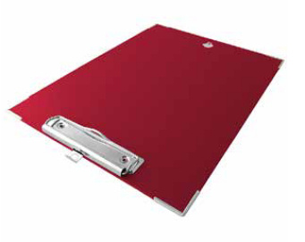 Techmakro Tabla de Cartón/PVC con Agarrapapeles, Tamaño Carta, Rojo