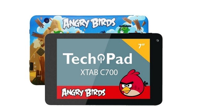 Tablet TechPad Xtab C700 7'', 8GB, 800 x 480 Pixeles, Android 4.4, WLAN, Diseño Angry Birds