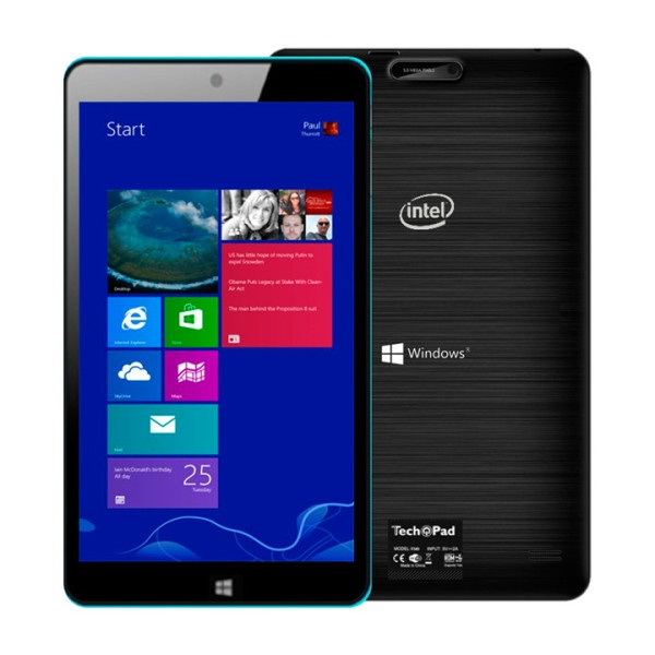 Tablet TechPad W816 8'', 16GB, 1280 x 800 Pixeles, Windows 8.1, Bluetooth, WLAN, Negro