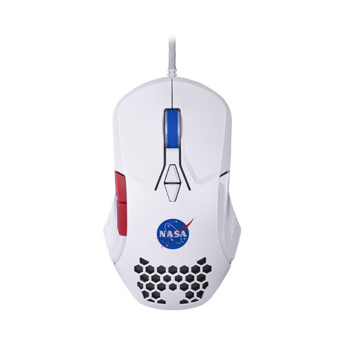 Mouse Gamer TechZone Óptico NASA NS-GM03, Alámbrico, USB, 6000DPI, Blanco/Azul