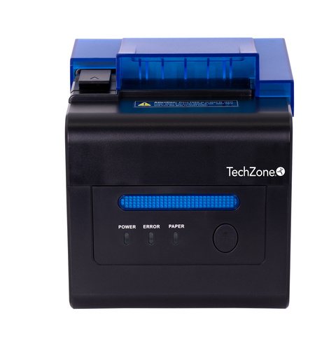 TechZone TZBE302E Impresora de Tickets, Térmico, 512 x 576DPI, USB, RJ-11, RJ45, Negro/Azul