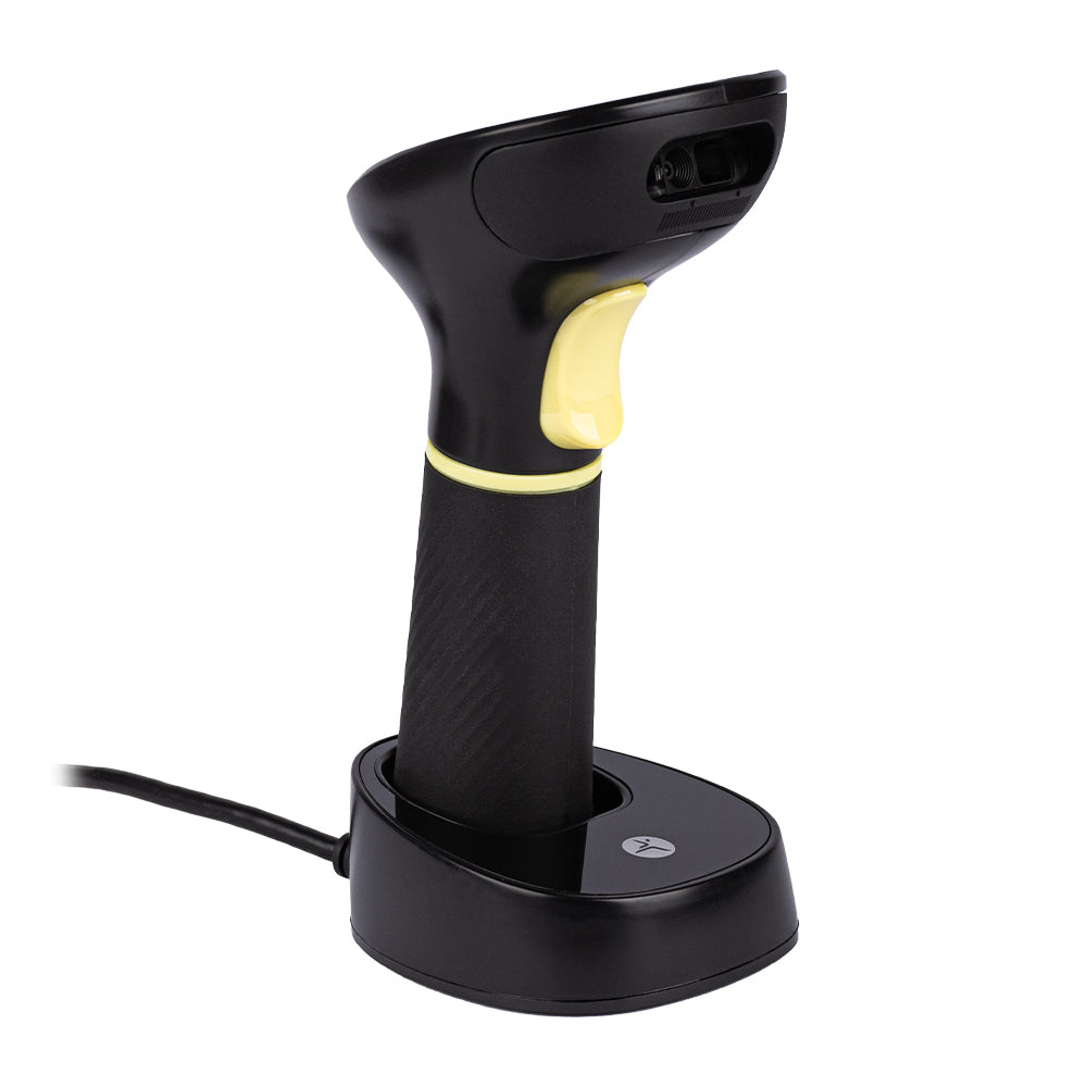 TechZone TZBESC9610 Lector de Código de Barras LED, 2D - Incluye Base, Cable USB, sin Fuente de Poder