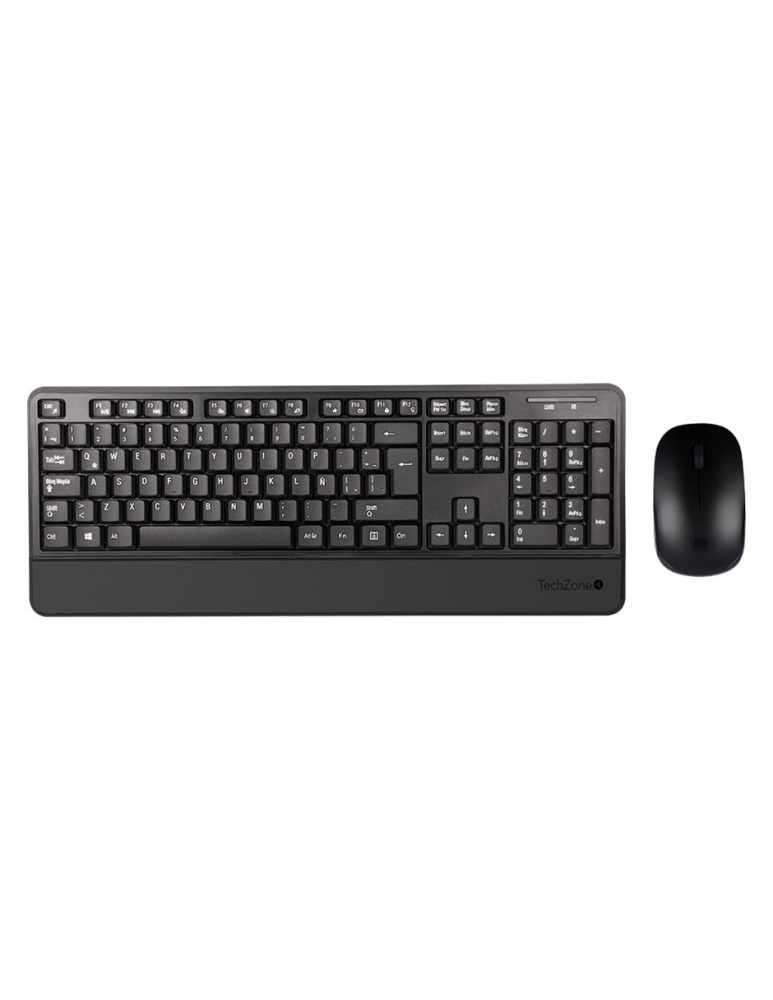 Kit de Teclado y Mouse TechZone TZCOMBINA07, Inalámbrico, RF Inalámbrico, Negro, Español