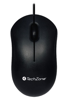 Mouse Techzone Óptico TZMOU01, Alámbrico, USB, 800DPI, Negro