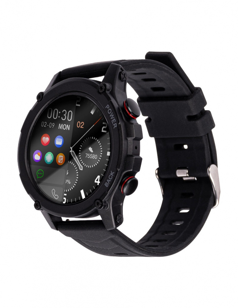 Techzone Smartwatch TZSW04, Touch, Bluetooth, Android/iOS, Negro