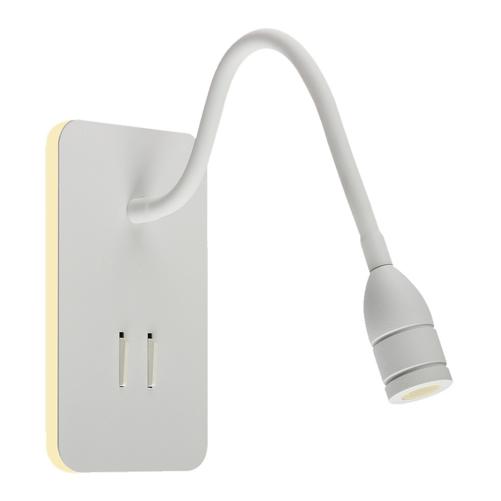 Tecnolite Lámpara LED de Lectura Nika I, Interiores, Luz Cálida Brillante, 2.8W, 140 Lúmenes, Blanco, para Casa