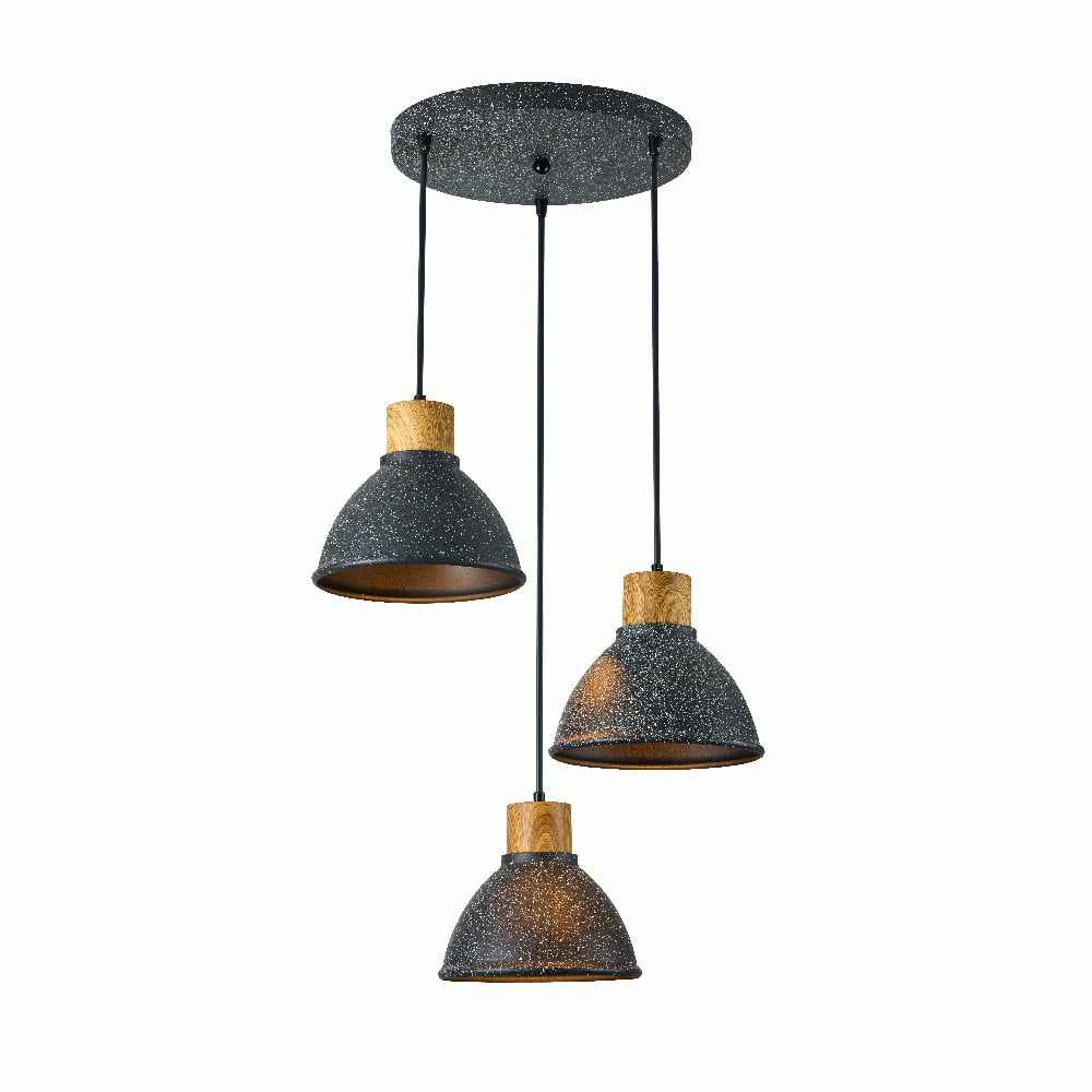 Tecnolite Lámpara LED Suspendida en Techo Gloas II, Interiores, hasta 180W, Base E27, Negro - No Incluye Foco