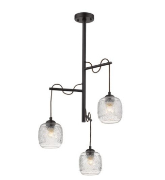 Tecnolite Lámpara Colgante de Cristal Fulu II, Interiores, hasta 180W, Base E27, Negro, para Casa/Iluminación Comercial - No Incluye Foco