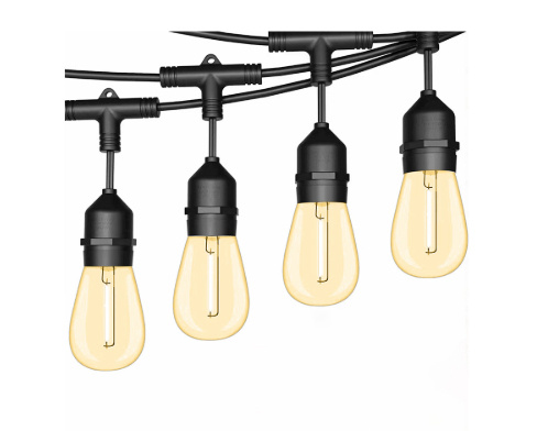 Tecnolite Serie de Focos LED Guirnalda Exterior, Luz Cálida, 24W, Negro