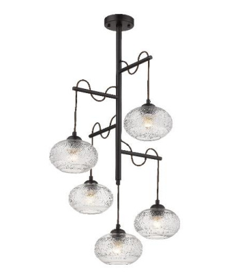 Tecnolite Lámpara Colgante de Cristal Diadem IV, Interiores, hasta 300W, Base E27, Negro, para Casa/Iluminación Comercial - No Incluye Foco