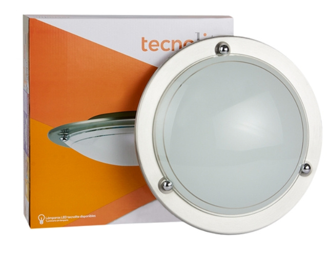 Tecnolite Lámpara Spot para Techo Dirigible Foshan, Interiores, 8.5W, Base E27, Plata, para Casa - No Incluye Foco