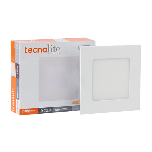 Tecnolite Lámpara LED Downlight para Techo Empotrable Brighton VI, Interiores, Luz Suave Cálida, 6W, 320 Lúmenes, Blanco, para Casa