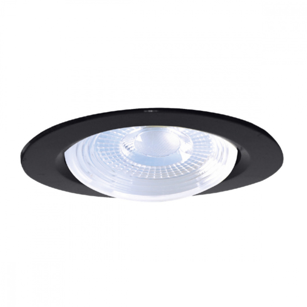 Tecnolite Lámpara LED para Techo Empotrable Regulus, Interiores, Luz Suave Cálida, 7W, 500 Lúmenes, Negro, para Casa