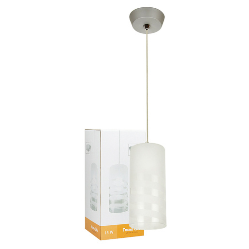 Tecnolite Lámpara Colgante Lerida, Interiores, 15W, Base E27, Blanco, para Casa - No Incluye Foco