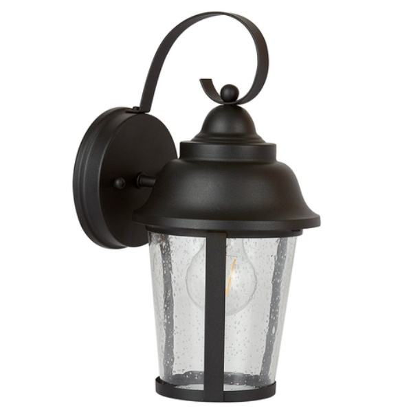 Tecnolite Lámpara Farol para Pared Allegra, Exteriores, máx. 26W, Base E27, Negro, para Casa - No Incluye Foco