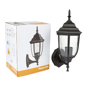 Tecnolite Lámpara Farol para Pared Salermo, Exteriores, Base E27, máx. 60W, Negro, para Casa - No Incluye Foco