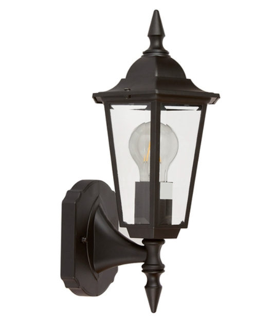 Tecnolite Lámpara Farol para Pared San Remo, Exteriores, Base E27, máx. 26W, Negro, para Casa - No Incluye Foco