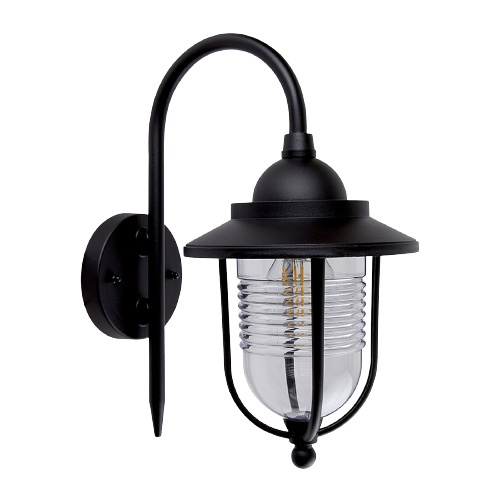 Tecnolite Lámpara Farol para Pared Bixa, Exteriores, Base E27, máx. 60W, Negro, para Casa - No Incluye Foco