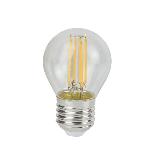 Tecnolite Foco LED G45 Globo, Luz Cálida, Base E27, 4.5W, 420 Lúmenes, Transparente, Equivale a un Foco Tradicional de 40W