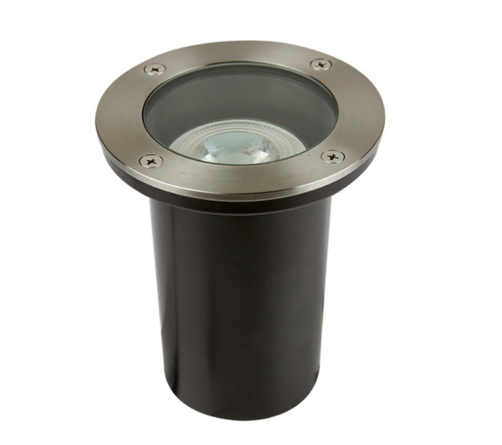 Tecnolite Lámpara LED de Piso Empotrable Constanza I, Exteriores, hasta 50W, Base E27, Negro/Gris, para Zona Costera - No Incluye Foco