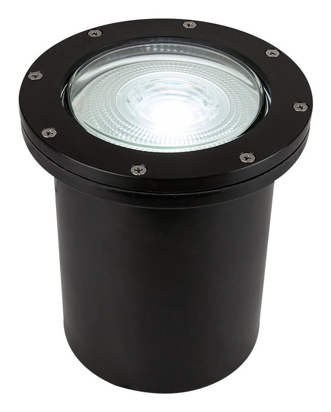 Tecnolite  Lámpara LED Piso Empotrable Cuenca I, Exteriores, 13W, Base E27, Negro, para Casa - No Incluye Foco