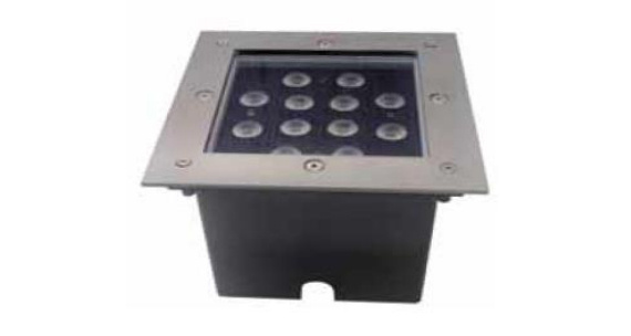 Tecnolite Lámpara LED para Piso Empotrable Cairo I, Exteriores, Luz Blanco Cálido, 12W, 650 Lúmenes, Negro/Gris