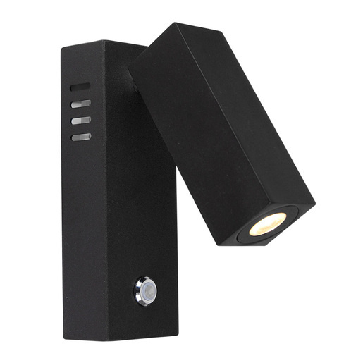 Tecnolite Lámpara LED para Pared Delphinus I, Interiores, Luz Cálida, 3.4W, 140 Lúmenes, Negro