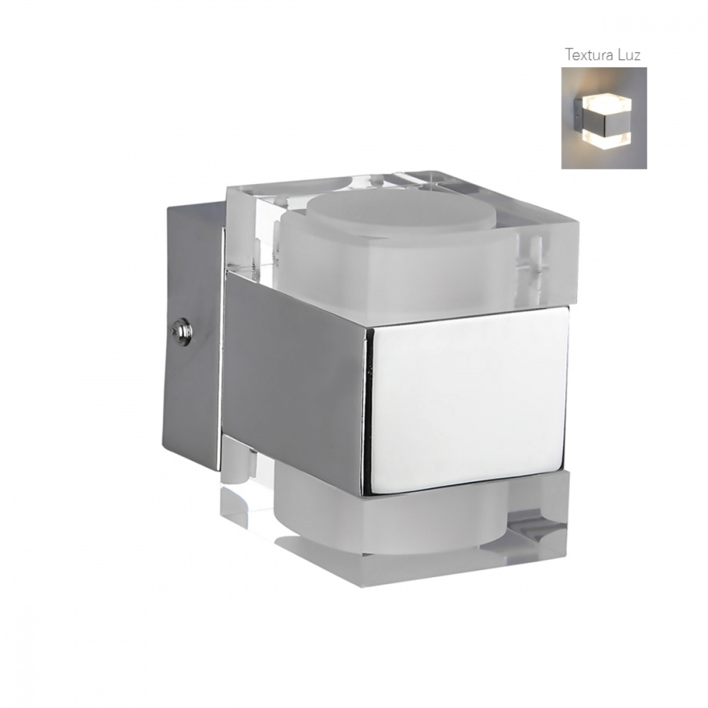 Tecnolite Lámpara LED para Pared Fontana, Interiores, Luz Cálida, 6W, 250 Lúmenes, Plata