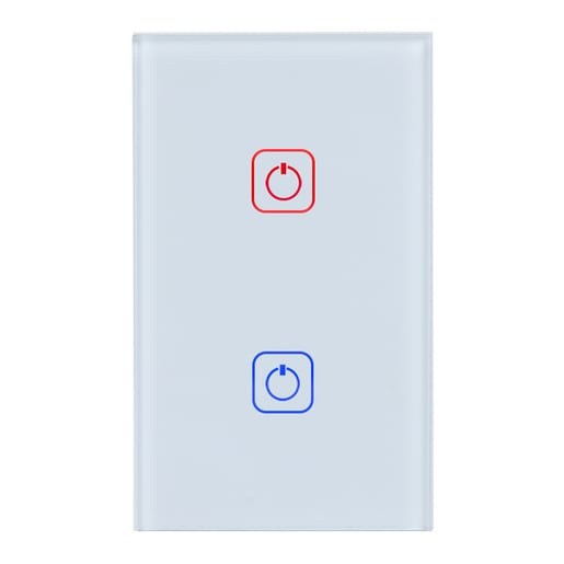 Tecnolite Interruptor de Luz Inteligente TSWIM2MVBTCW, 2 Botones, Wi-Fi, Blanco